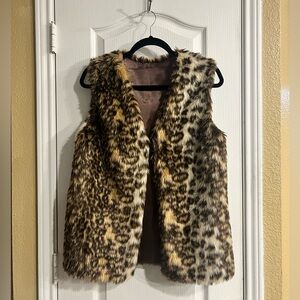 Faux Fur Animal Print Vest